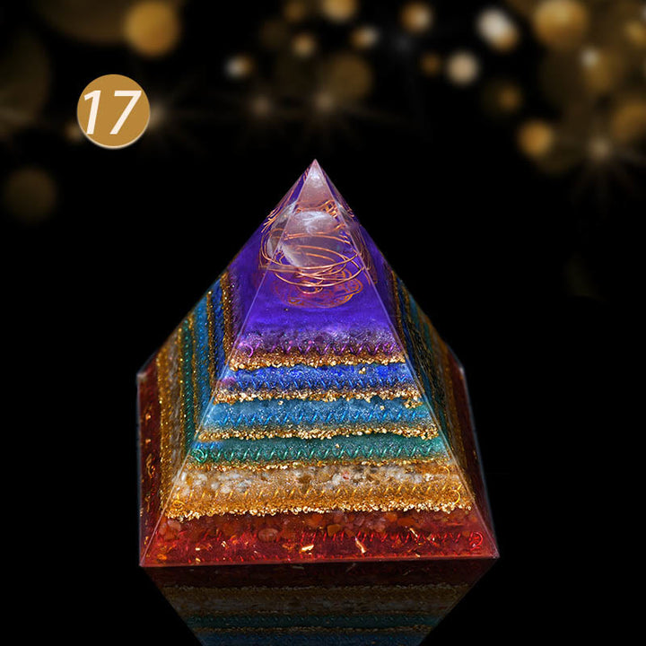 Olivenorma Piramide Orgonica di Protezione Totale in Cristallo Naturale