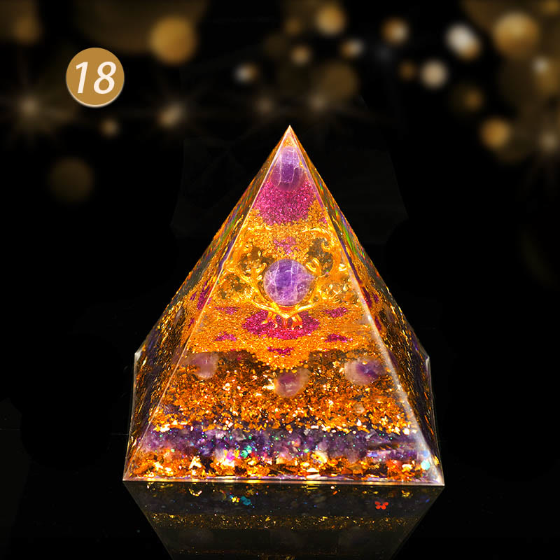 Olivenorma Piramide Orgonica di Protezione Totale in Cristallo Naturale
