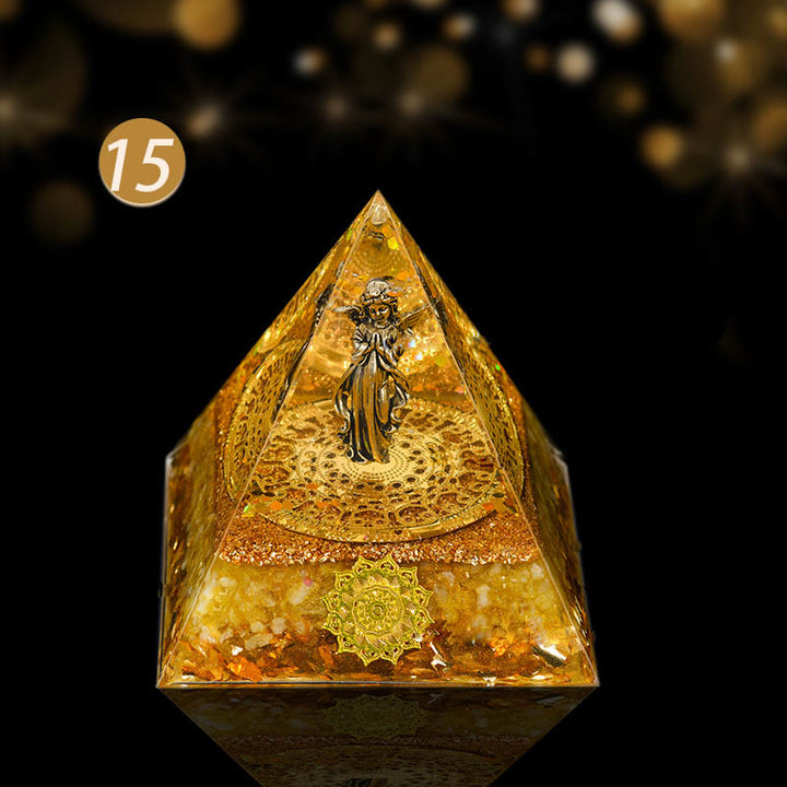 Olivenorma Piramide Orgonica di Protezione Totale in Cristallo Naturale