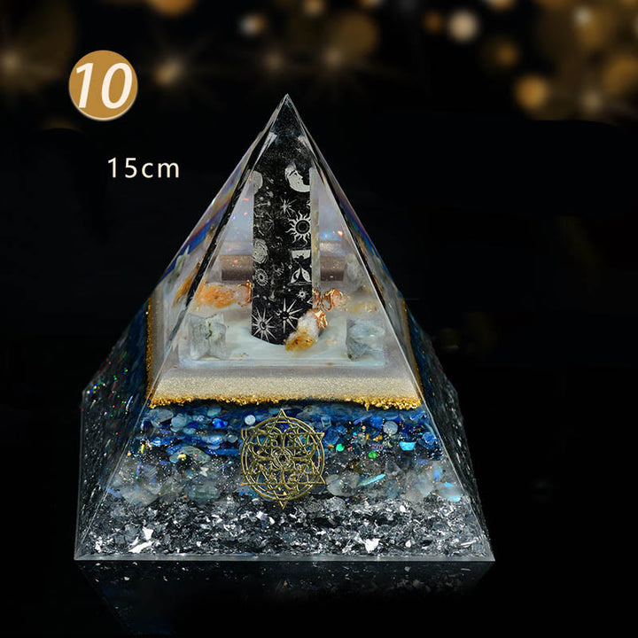 Olivenorma Chakra Colonna di Ossidiana Cubo di Metatron Energia Orgone Piramide