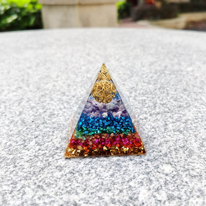 Olivenorma Ametista Fiore della Vita Piramide Orgonica 