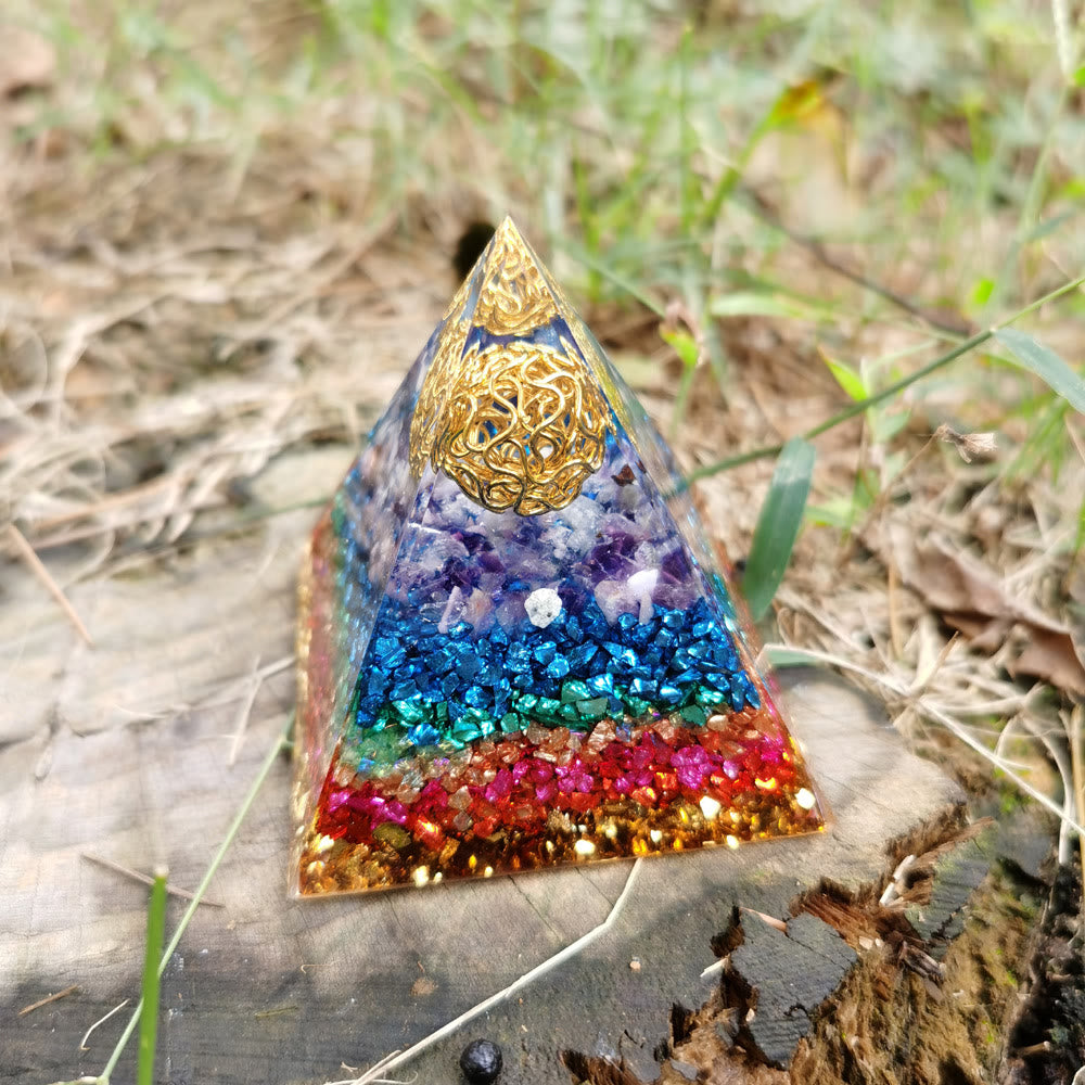 Olivenorma Ametista Fiore della Vita Piramide Orgonica 