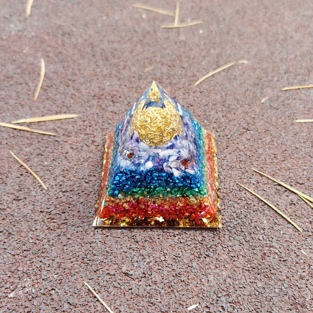 Olivenorma Ametista Fiore della Vita Piramide Orgonica 