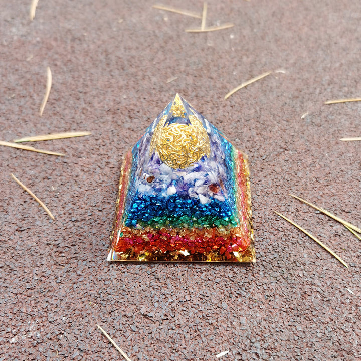 Olivenorma Ametista Fiore della Vita Piramide Orgonica 