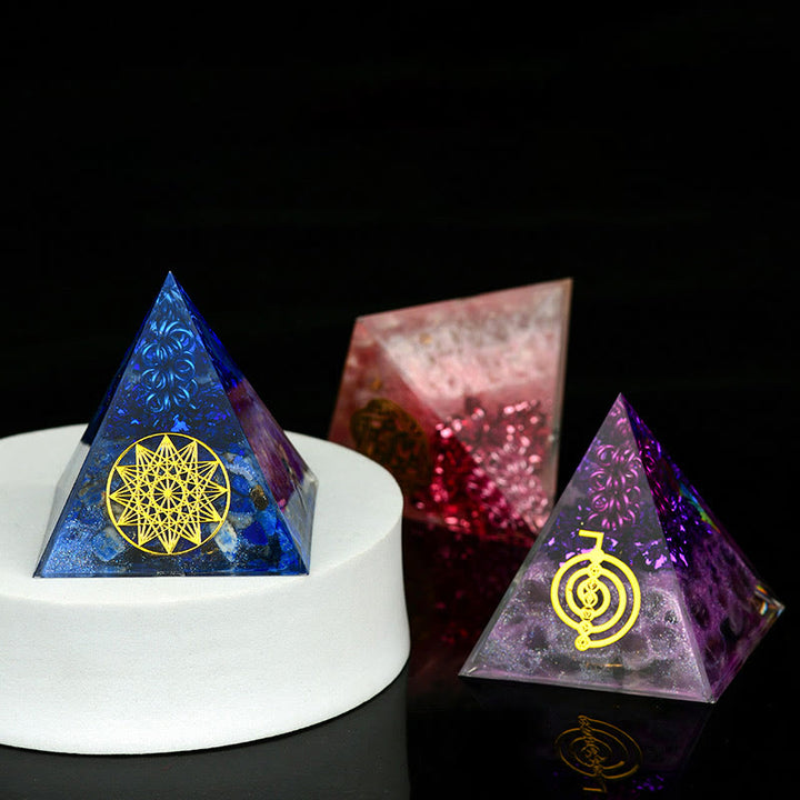 Olivenorma 5cm Cristallo Pietra grezza Energia Orgone Piramide