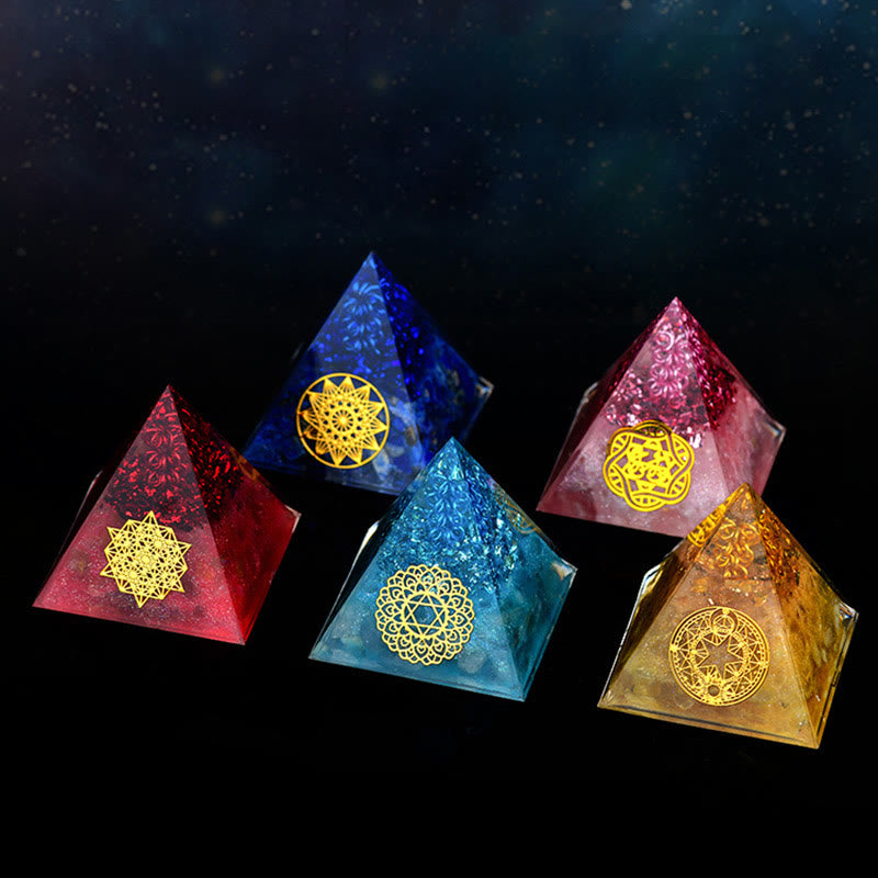 Olivenorma 5cm Cristallo Pietra grezza Energia Orgone Piramide
