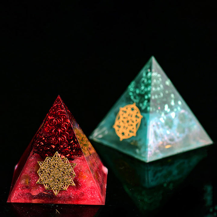 Olivenorma 5cm Cristallo Pietra grezza Energia Orgone Piramide