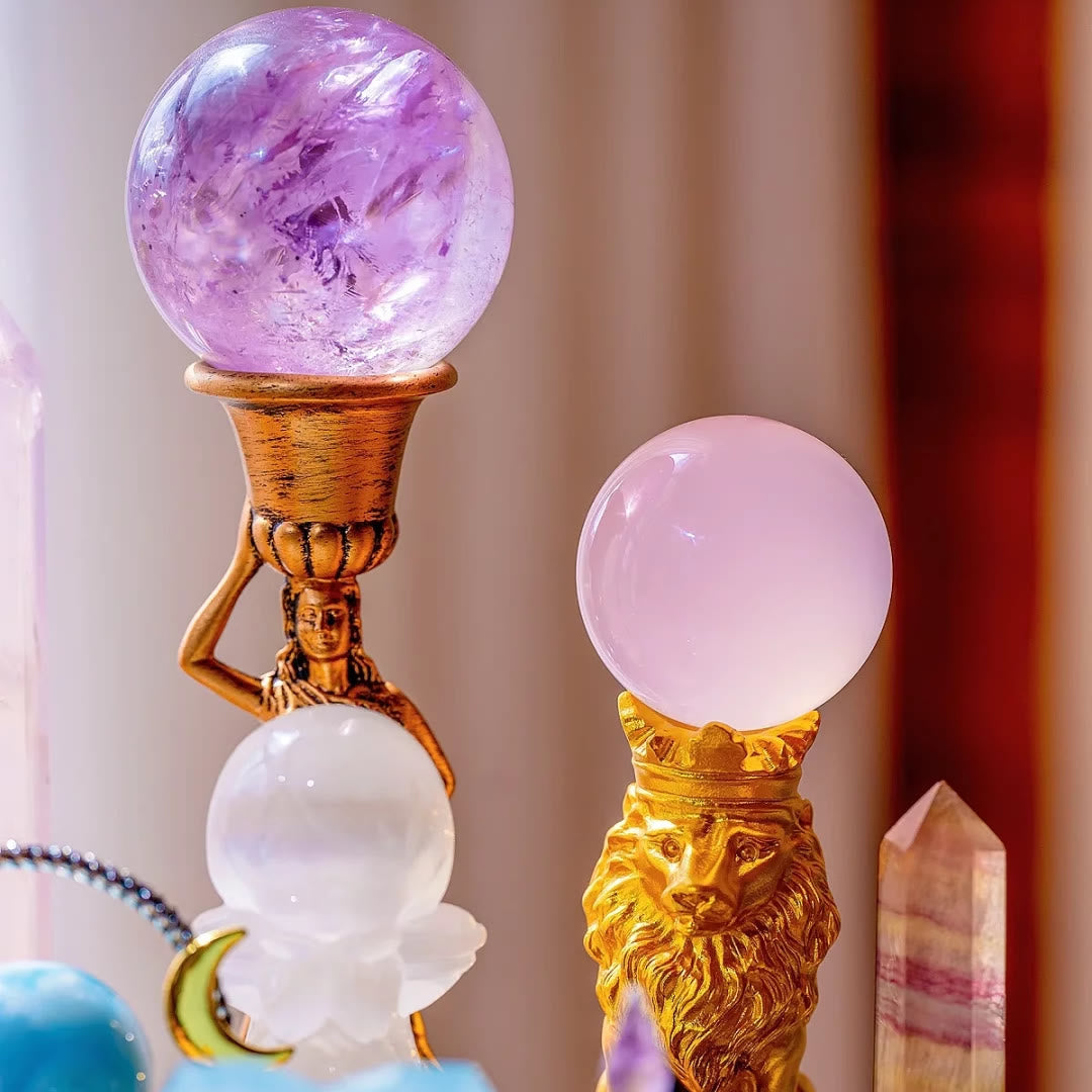 Olivenorma Set di ornamenti energetici in ametista personalizzati con cristalli