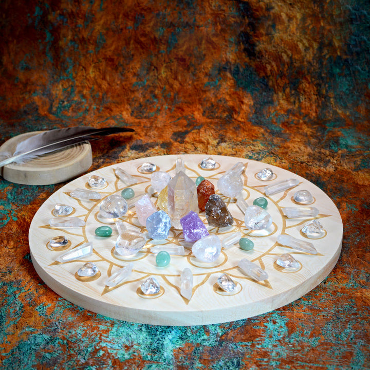 Olivenorma 49 Pietre originali Simbolo del cubo di Metatron Matrice di cristalli