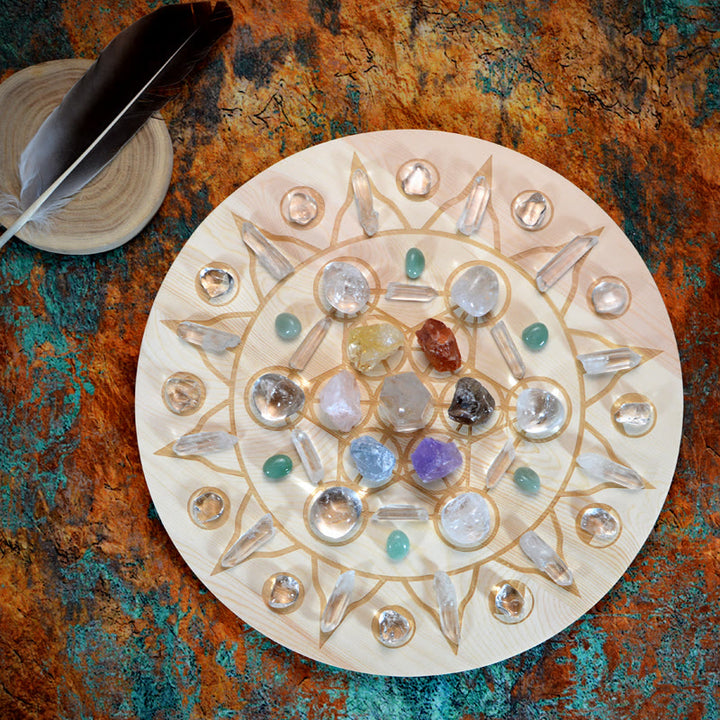 Olivenorma 49 Pietre originali Simbolo del cubo di Metatron Matrice di cristalli