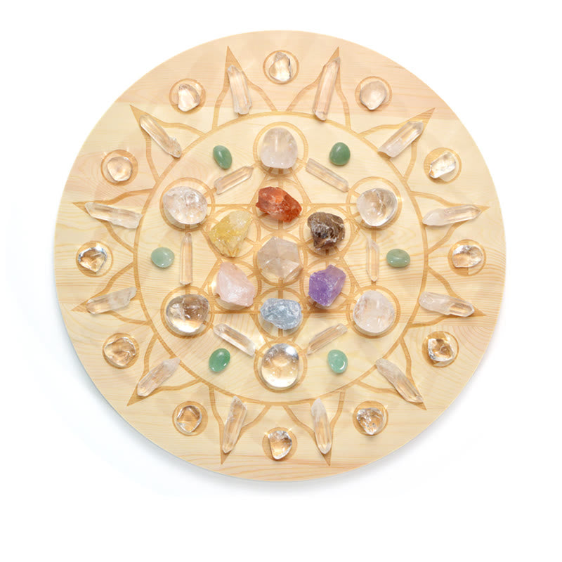 Olivenorma 49 Pietre originali Simbolo del cubo di Metatron Matrice di cristalli