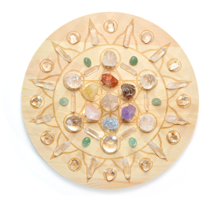 Olivenorma 49 Pietre originali Simbolo del cubo di Metatron Matrice di cristalli