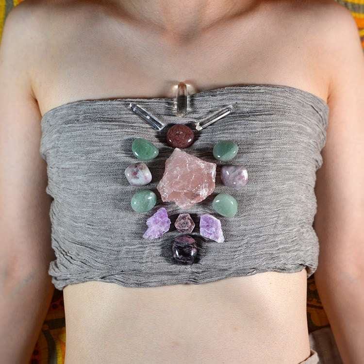 Olivenorma Original Stones Generatore di energia Chakra Cuore Cristallo Array