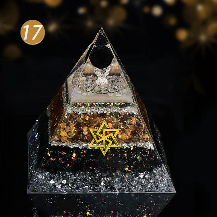 Olivenorma Chakra Triangolo energetico Sfera di cristallo Piramide organica