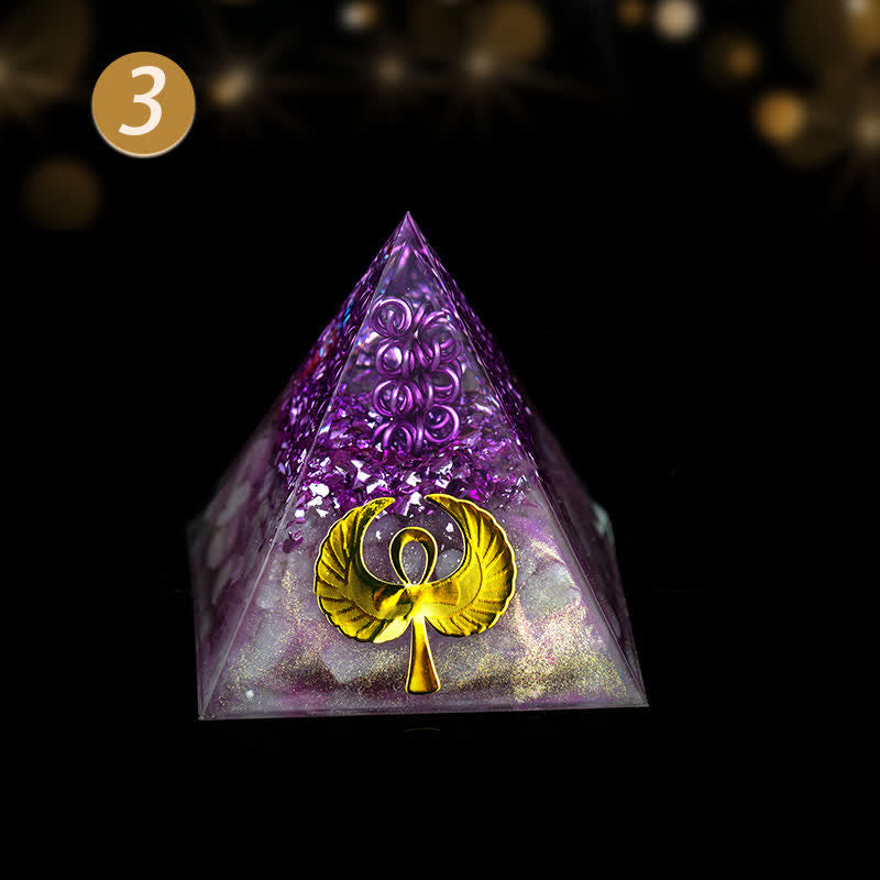 Olivenorma 5cm Cristallo Pietra grezza Energia Orgone Piramide