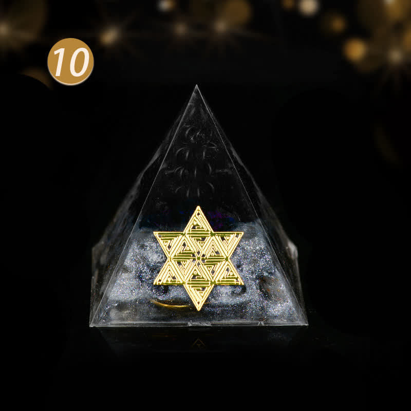 Olivenorma 5cm Cristallo Pietra grezza Energia Orgone Piramide