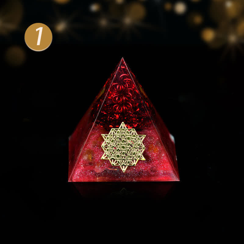 Olivenorma 5cm Cristallo Pietra grezza Energia Orgone Piramide