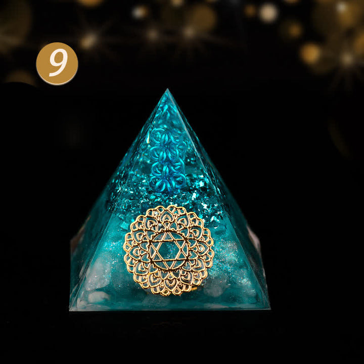 Olivenorma 5cm Cristallo Pietra grezza Energia Orgone Piramide