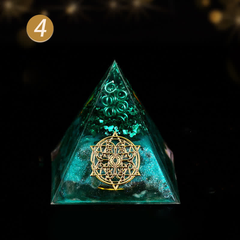 Olivenorma 5cm Cristallo Pietra grezza Energia Orgone Piramide