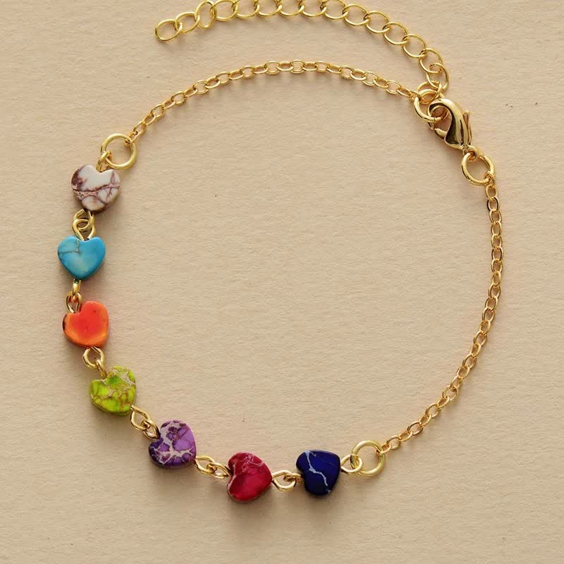 Collana Olivenorma con Bracciale Chakra in Pietra dell'Imperatore dei Sette Colori