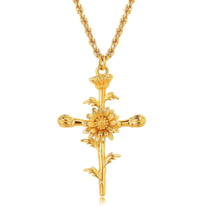 Olivenorma Collana con fiore di nascita placcato in oro 18k