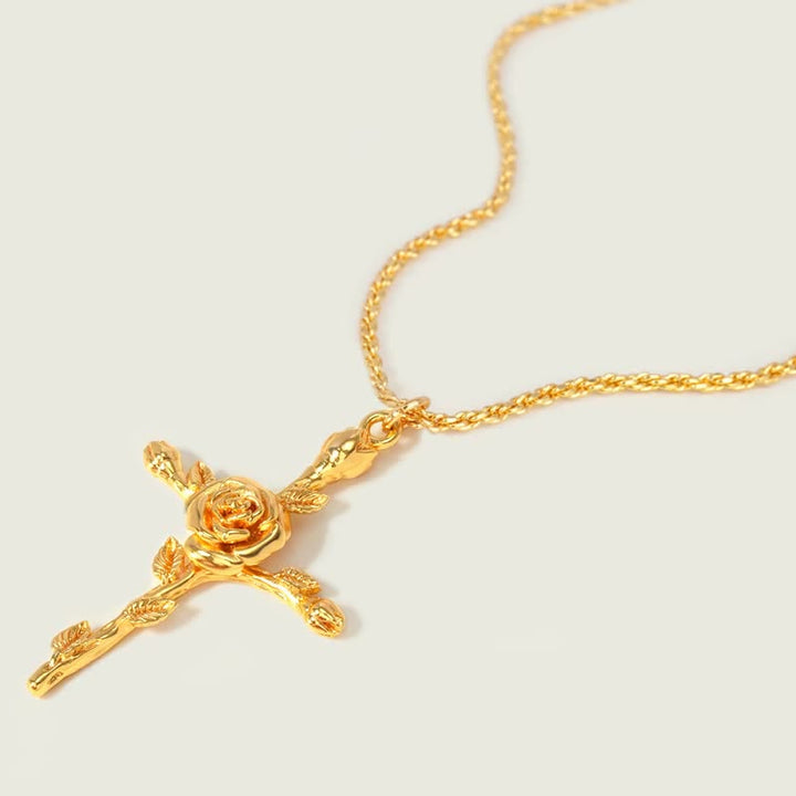 Olivenorma Collana con fiore di nascita placcato in oro 18k