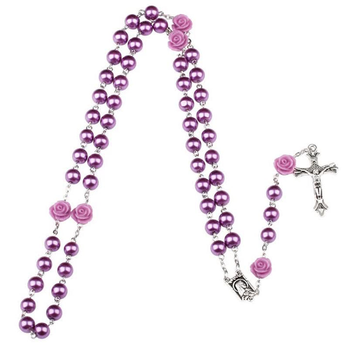 Collana rosario in perline di vetro viola Olivenorma 