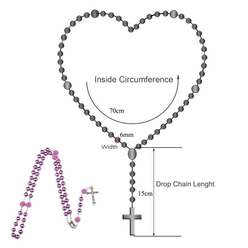 Collana rosario in perline di vetro viola Olivenorma 