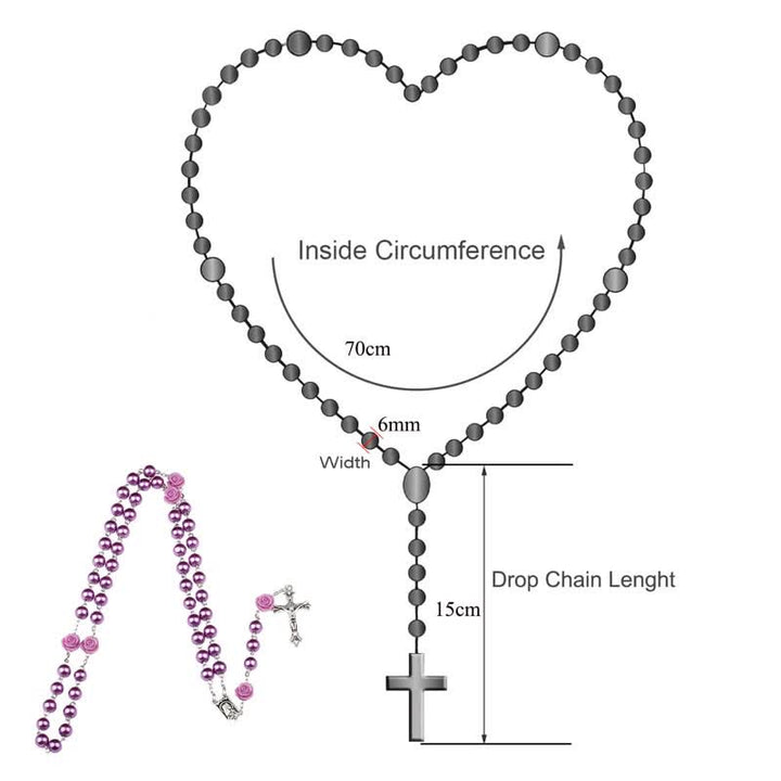 Collana rosario in perline di vetro viola Olivenorma 