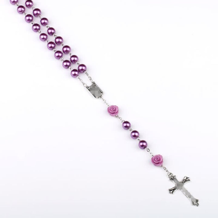 Collana rosario in perline di vetro viola Olivenorma 