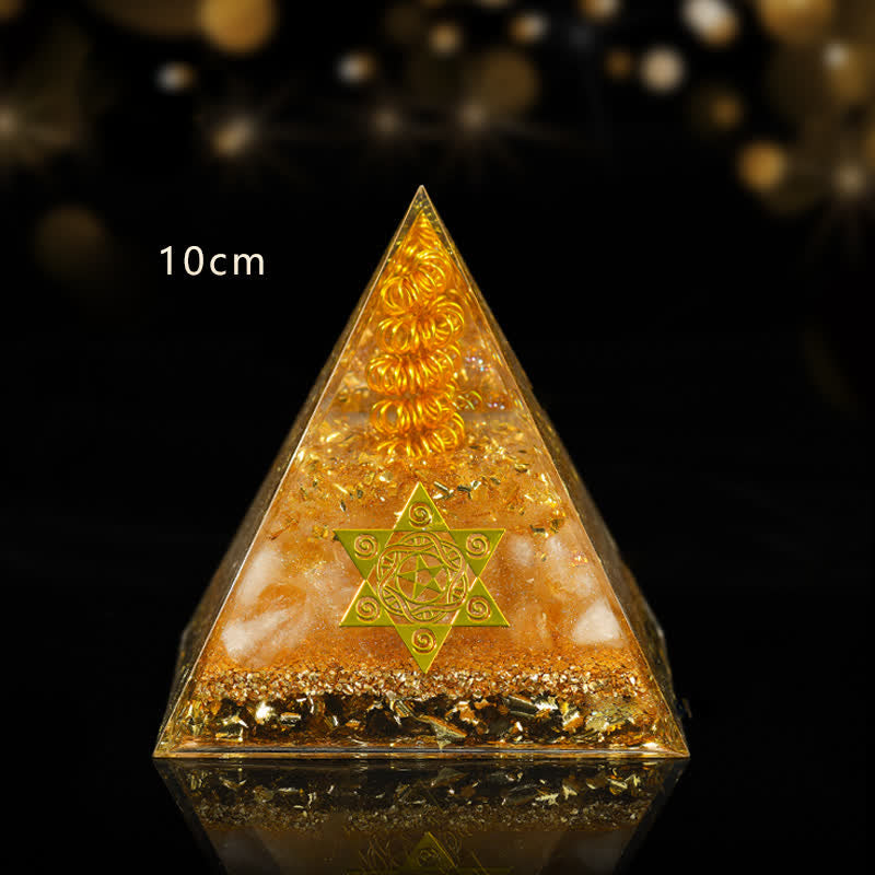 Olivenorma Fortunato e Prospero Piramide di Orgone Citrino Naturale