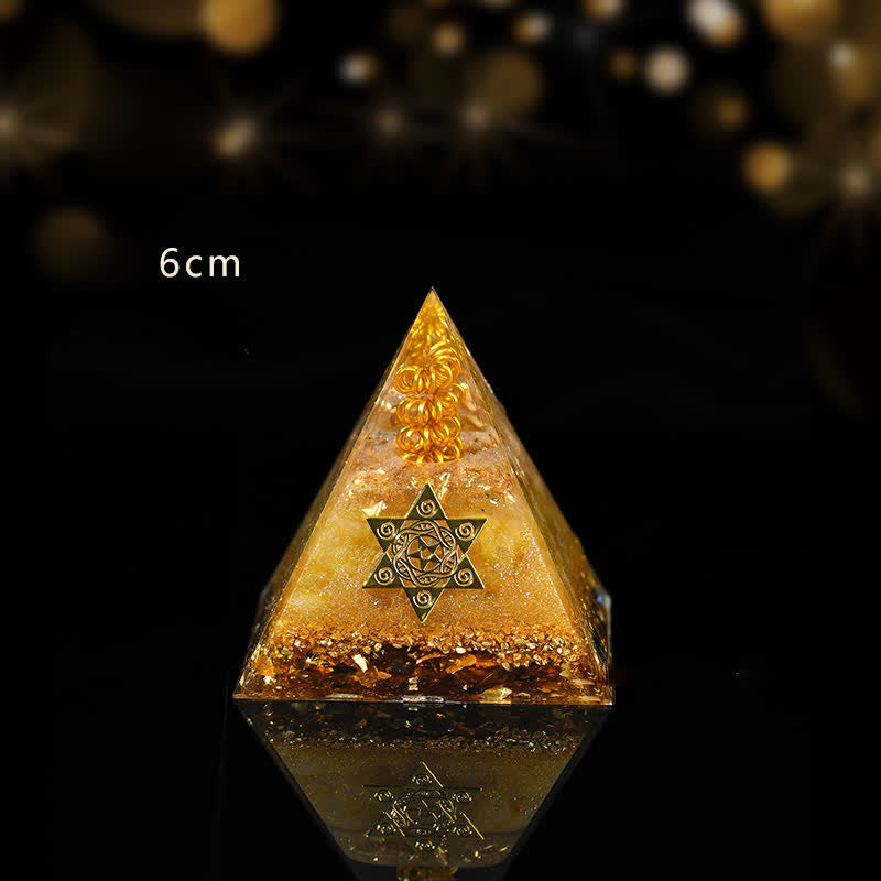 Olivenorma Fortunato e Prospero Piramide di Orgone Citrino Naturale