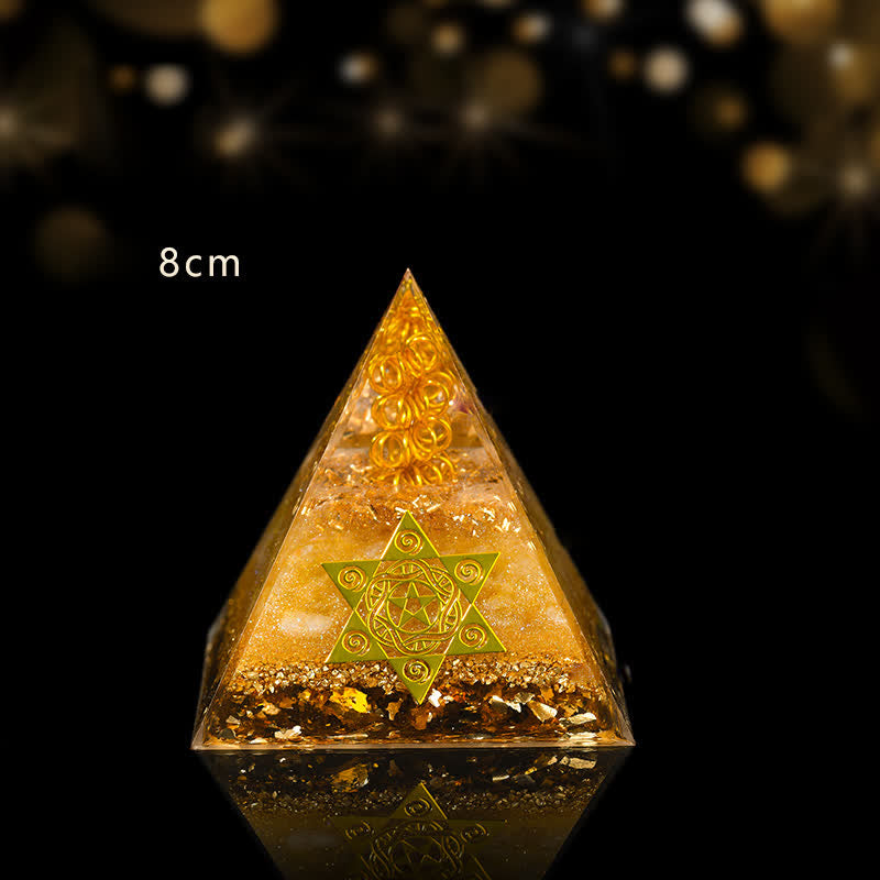 Olivenorma Fortunato e Prospero Piramide di Orgone Citrino Naturale