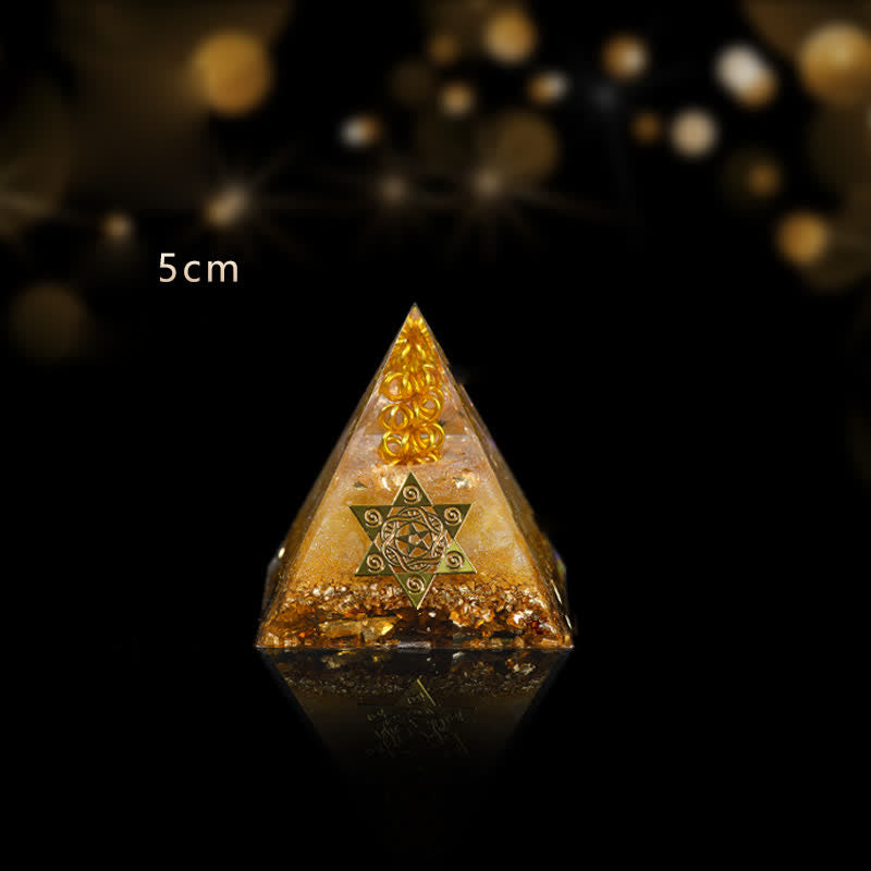Olivenorma Fortunato e Prospero Piramide di Orgone Citrino Naturale