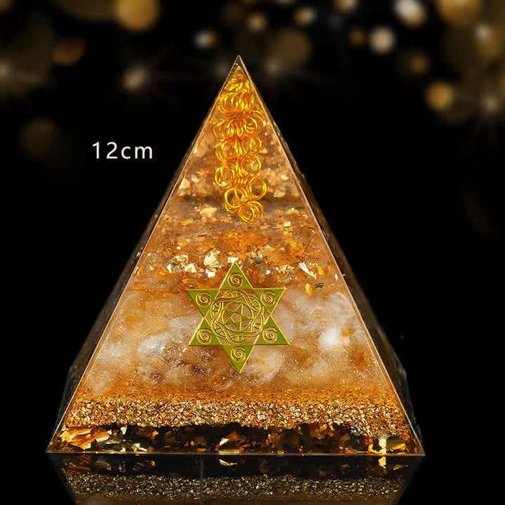 Olivenorma Fortunato e Prospero Piramide di Orgone Citrino Naturale