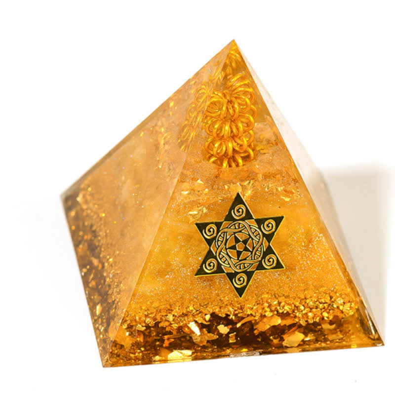 Olivenorma Fortunato e Prospero Piramide di Orgone Citrino Naturale