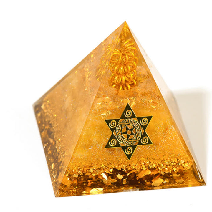 Olivenorma Fortunato e Prospero Piramide di Orgone Citrino Naturale