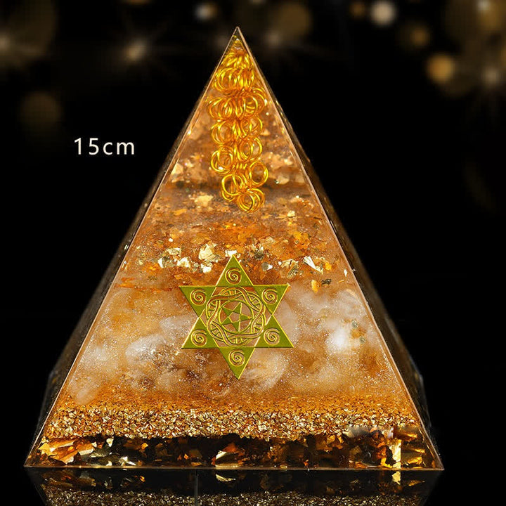 Olivenorma Fortunato e Prospero Piramide di Orgone Citrino Naturale