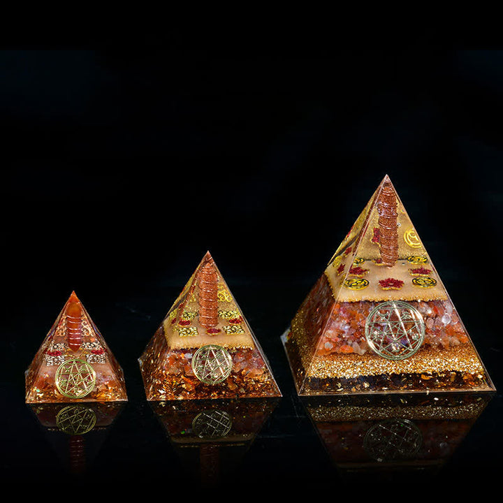 Olivenorma Cinque Elementi Metallo Legno Acqua Fuoco Terra Orgone Piramide