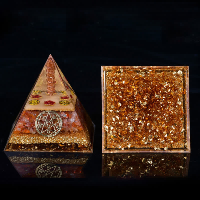 Olivenorma Cinque Elementi Metallo Legno Acqua Fuoco Terra Orgone Piramide