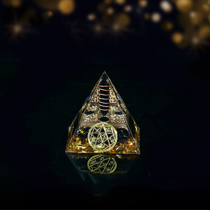 Olivenorma Cinque Elementi Metallo Legno Acqua Fuoco Terra Orgone Piramide