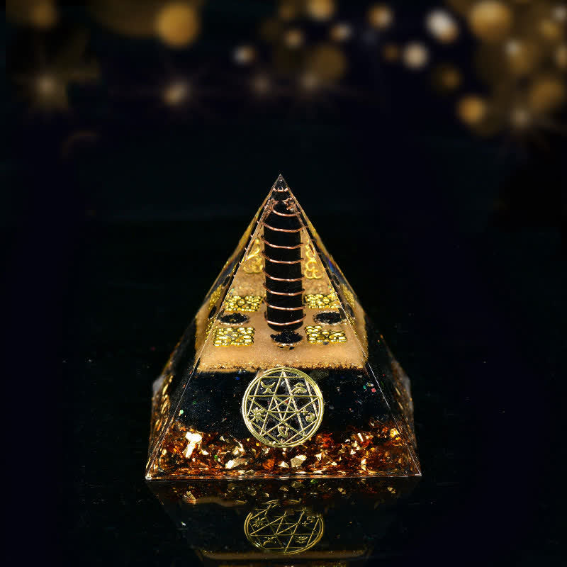 Olivenorma Cinque Elementi Metallo Legno Acqua Fuoco Terra Orgone Piramide