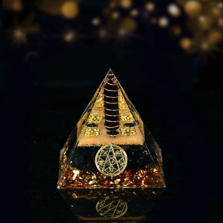 Olivenorma Cinque Elementi Metallo Legno Acqua Fuoco Terra Orgone Piramide