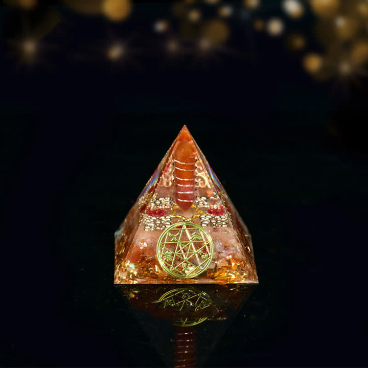 Olivenorma Cinque Elementi Metallo Legno Acqua Fuoco Terra Orgone Piramide
