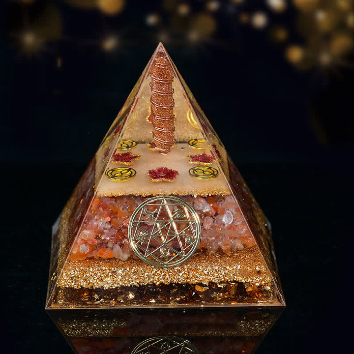 Olivenorma Cinque Elementi Metallo Legno Acqua Fuoco Terra Orgone Piramide