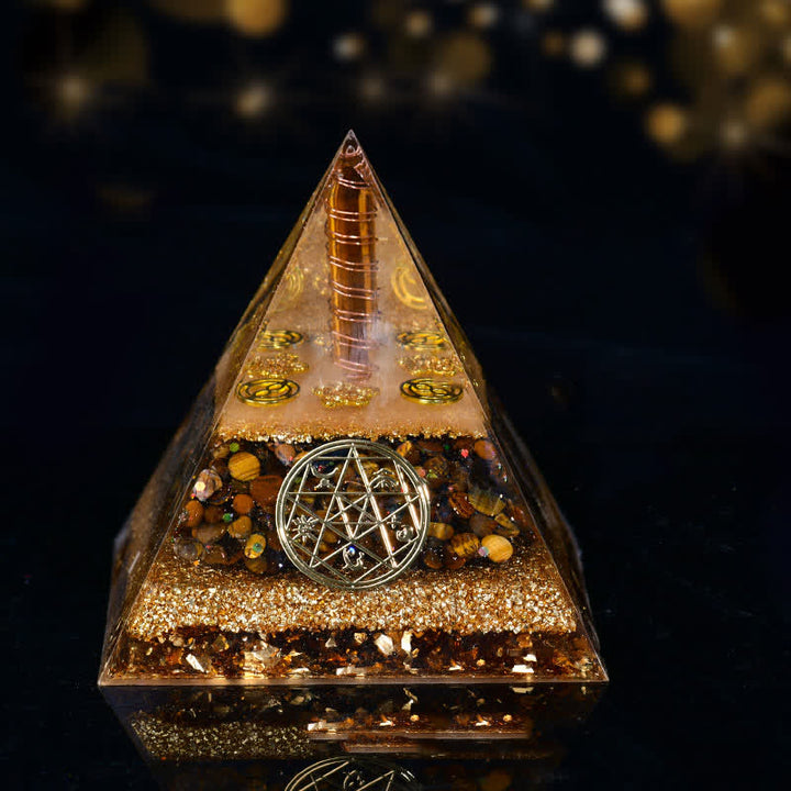 Olivenorma Cinque Elementi Metallo Legno Acqua Fuoco Terra Orgone Piramide