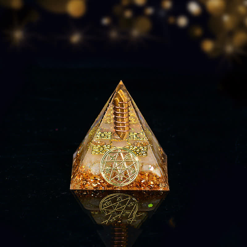 Olivenorma Cinque Elementi Metallo Legno Acqua Fuoco Terra Orgone Piramide