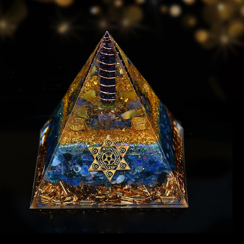 Olivenorma 10cm Buona Fortuna Prisma di Cristallo Naturale Piramide Orgonica