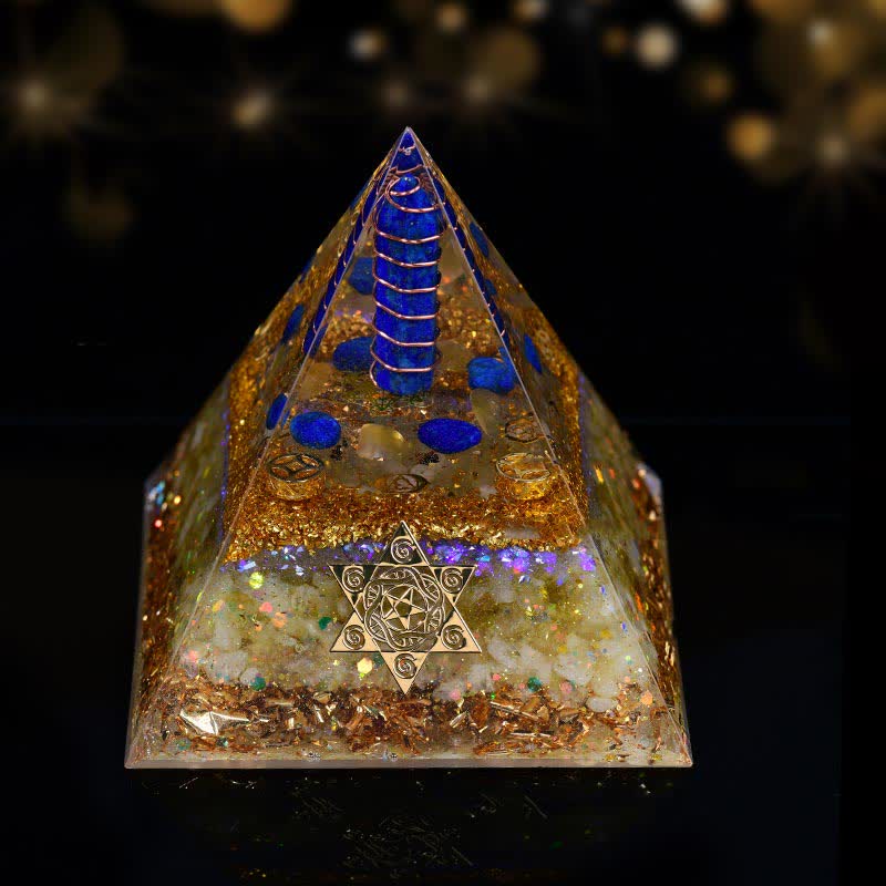 Olivenorma 10cm Buona Fortuna Prisma di Cristallo Naturale Piramide Orgonica