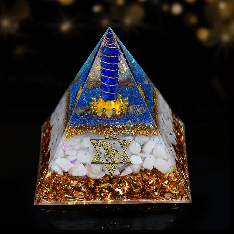 Olivenorma 10cm Buona Fortuna Prisma di Cristallo Naturale Piramide Orgonica